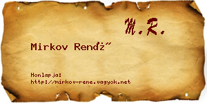 Mirkov René névjegykártya