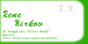 rene mirkov business card
